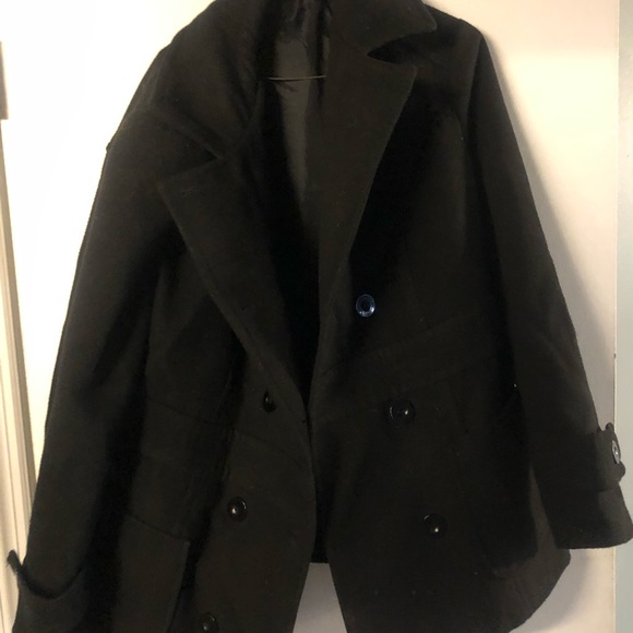 Plus sized Torrid heavy black pea coat - Picture 2 of 4